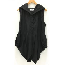 ☆☆ 萌 MOYURU ART MIX ノースリーブ チュニック ジャケット サイズ不明 レディース 一部地域を除き送料無料 ブラック Bランク