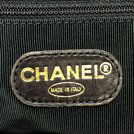  CHANEL シャネル マトラッセ プレートチェーントートバッグ ブラック ラムスキン シリアルシール有
