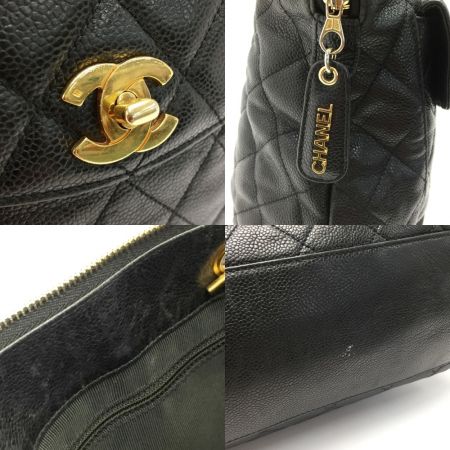  CHANEL シャネル マトラッセ プレートチェーントートバッグ ブラック ラムスキン シリアルシール有