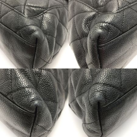  CHANEL シャネル マトラッセ プレートチェーントートバッグ ブラック ラムスキン シリアルシール有