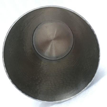  新光堂 純銅手打ち 鎚目 錫/黒被タンブラー350ml BR-202SB