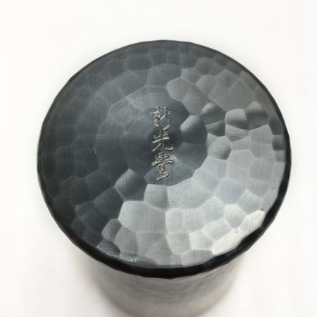  新光堂 純銅手打ち 鎚目 錫/黒被タンブラー350ml BR-202SB