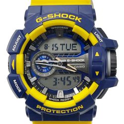 ☆☆ CASIO カシオ G-SHOCK デジアナウォッチ GA-400-9BJF ブルー×イエロー クォーツ ラバー 腕時計 メンズ Bランク