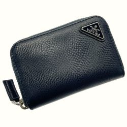 ☆☆ PRADA プラダ コインケース 小物入れ 2MM358 NERO サフィアーノ レザー 箱・ギャランティ有 Aランク
