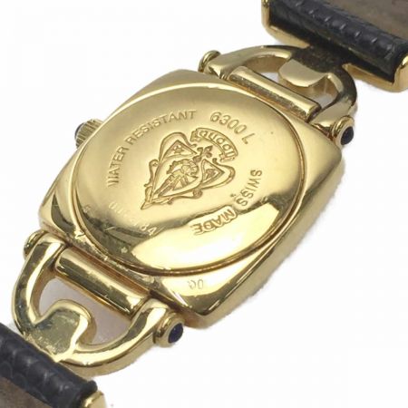 中古】 GUCCI グッチ ホースビット ロゴベゼル 6300L ホワイト