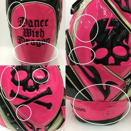  Dance with Dragon ダンスウィズドラゴン キャディバッグ スカル 9型 4口 ゴルフバッグ メンズ D3-663001 ショッキングピンク