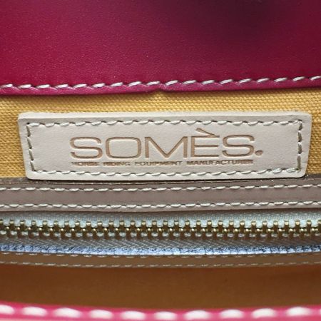 Somes Saddle ソメスサドル レザー トートバッグ レッド 牛革 布袋有