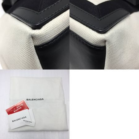 BALENCIAGA バレンシアガ ネイビー カバS ハンドバッグ 339933.1081.Z.002123 アイボリー×ブラック ポーチ・布袋有