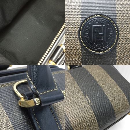  FENDI フェンディ ペカン柄 ハンドバッグ 279.259022.060 ブラウン×ブラック ミニボストン ヴィンテージ