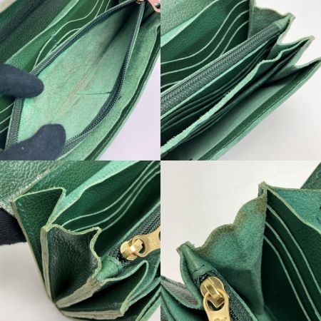 IL BISONTE イルビゾンテ レザー ロングウォレット 長財布 5452404840 グリーン 布袋有