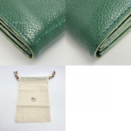  IL BISONTE イルビゾンテ レザー ロングウォレット 長財布 5452404840 グリーン 布袋有