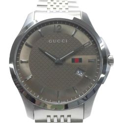 ☆☆ GUCCI グッチ Gタイムレス 126.3 ブラウン文字盤 クォーツ メンズ 腕時計 Bランク