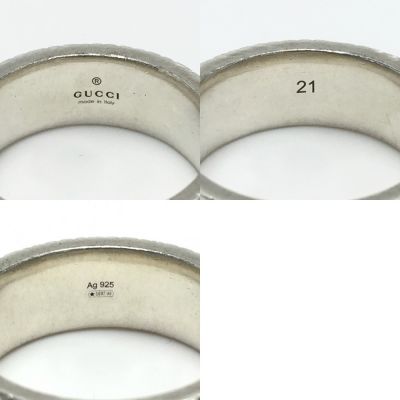 中古】 GUCCI グッチ ダブルG シルバーリング 21号 シルバー925 指輪