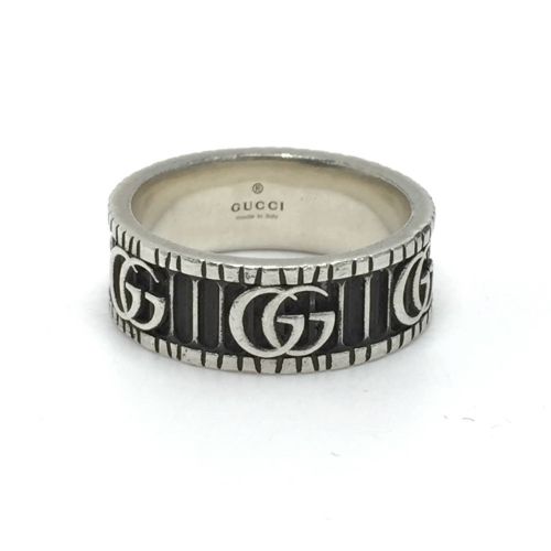 中古】 GUCCI グッチ ダブルG シルバーリング 21号 シルバー925 指輪 B