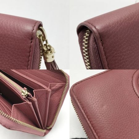  GUCCI グッチ ソーホー インターロッキングG 308280 ピンク ラウンドファスナー長財布
