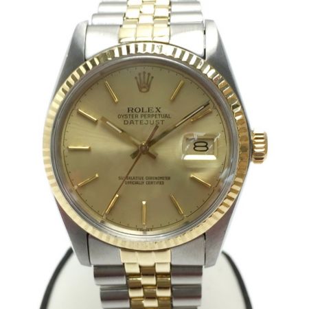  ROLEX ロレックス デイトジャスト コンビ K18 16013 /5318690 シャンパン 自動巻き メンズ 腕時計