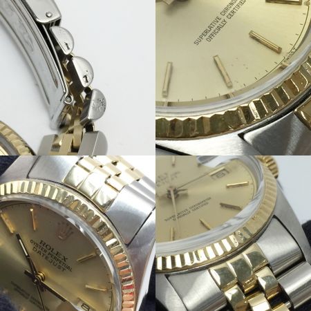  ROLEX ロレックス デイトジャスト コンビ K18 16013 /5318690 シャンパン 自動巻き メンズ 腕時計
