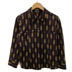 ☆☆ 儀右衛門 ギエモン ブラウス サイズ不明 久留米絣 レディース ブラック×カーキ Bランク