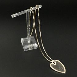 ☆☆ GUCCI グッチ ロゴ ハートプレート ネックレス シルバー SV925 ペンダント Cランク