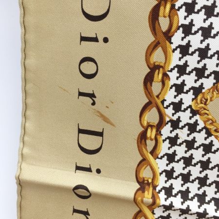 中古】 Christian Dior クリスチャンディオール シルクスカーフ 千鳥格