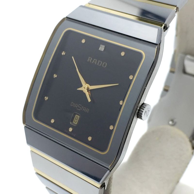 よろしくお願い致しますRADO ラドー ダイヤスター クオーツ ダイヤ デイト ブラック 腕時計 ... 6000円