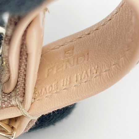  FENDI フェンディ FF キーリング ピンク キャンバス×レザー キーホルダー