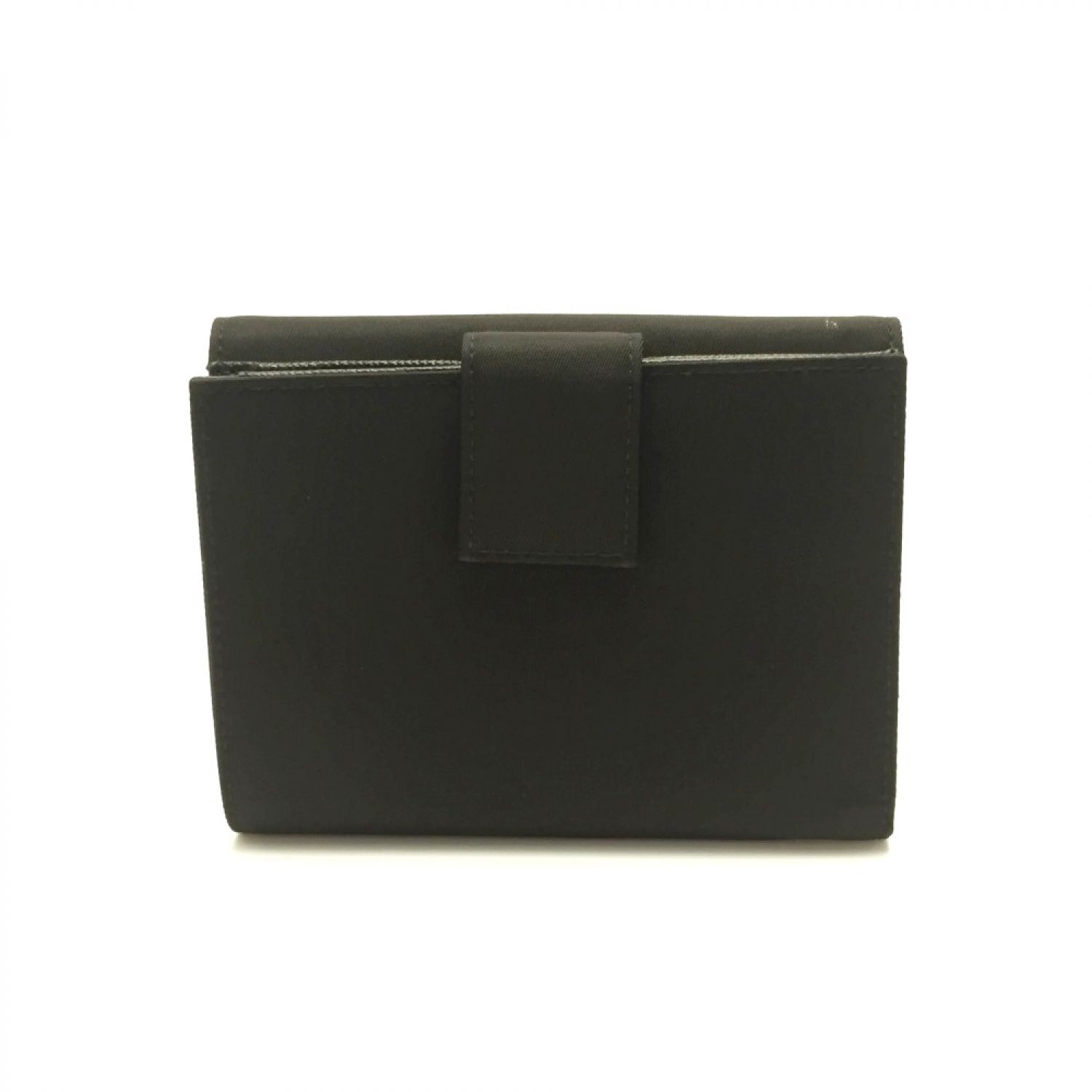 中古】 PRADA プラダ Wホック 2つ折り財布 ナイロン M523 ブラック 箱