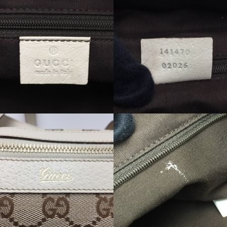  GUCCI グッチ GGキャンバス トートバッグ 141470 ベージュ/アイボリー アビーライン ショルダーバッグ
