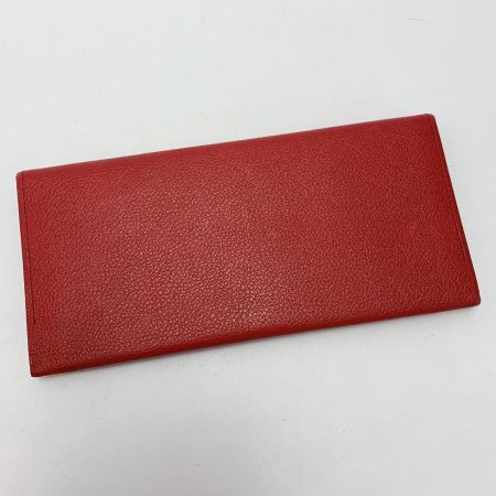  Yves Saint Laurent イブサンローラン レザー YSLロゴ ヴィンテージ レッド 長財布