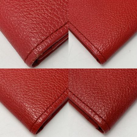  Yves Saint Laurent イブサンローラン レザー YSLロゴ ヴィンテージ レッド 長財布