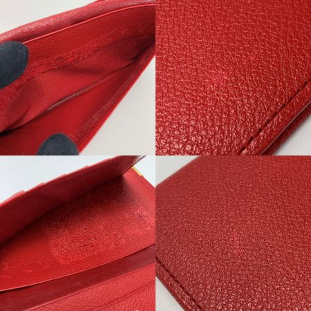  Yves Saint Laurent イブサンローラン レザー YSLロゴ ヴィンテージ レッド 長財布