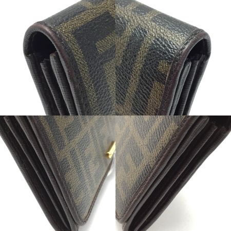  FENDI フェンディ ズッカ柄 2つ折り長財布 8M0298 ダークブラウン