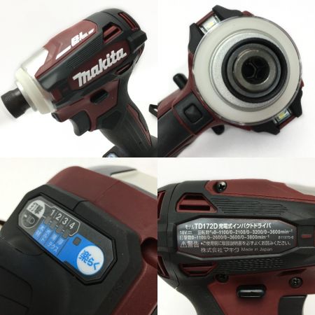  MAKITA マキタ 充電式インパクトドライバ オーセンティックレッド 18V 6Ah TD172DGXAR