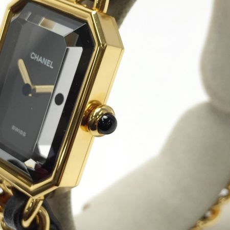  CHANEL シャネル プルミエール Lサイズ H0001 ブラック×ゴールド クォーツ レディース 腕時計 箱有