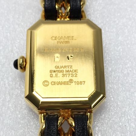  CHANEL シャネル プルミエール Lサイズ H0001 ブラック×ゴールド クォーツ レディース 腕時計 箱有