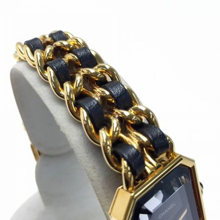  CHANEL シャネル プルミエール Lサイズ H0001 ブラック×ゴールド クォーツ レディース 腕時計 箱有