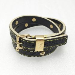 ☆☆ LOUIS VUITTON ルイヴィトン ブラスレ スハリ ドゥブルトゥール M91844 ブラスレ ドゥブル トゥール ノワール 箱・布袋有 Bランク