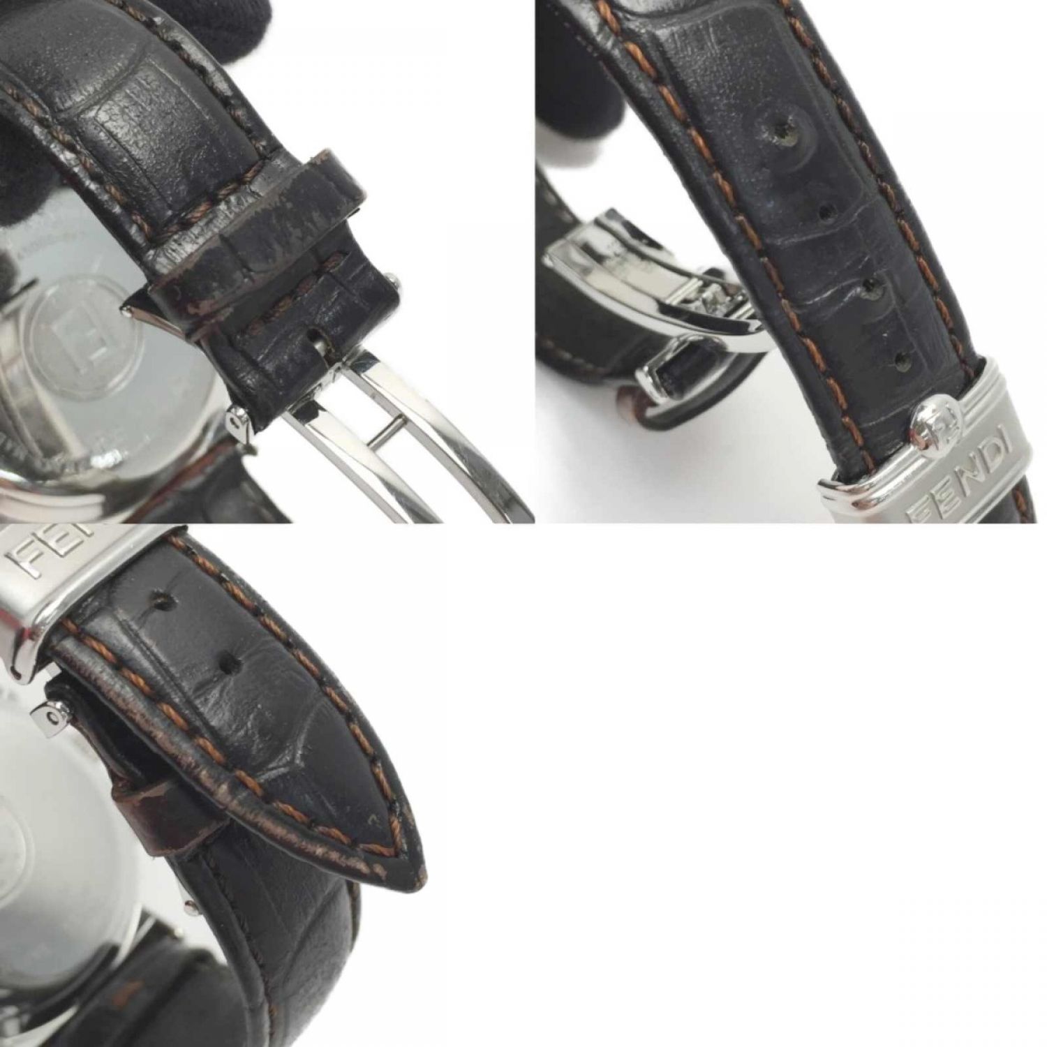 【中古】 FENDI フェンディ オロロジ クロノグラフ 003-4500G-947 ブラック×シルバー クォーツ メンズ 腕時計