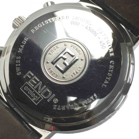 FENDI フェンディ オロロジ クロノグラフ 000-4500G-450 ホワイト×ブラック クォーツ メンズ 腕時計 Bランク