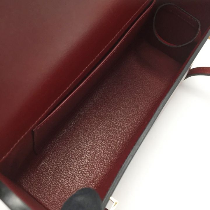HERMES エルメス クラケット ゴールド金具 ハンドバッグ ボルドー □F