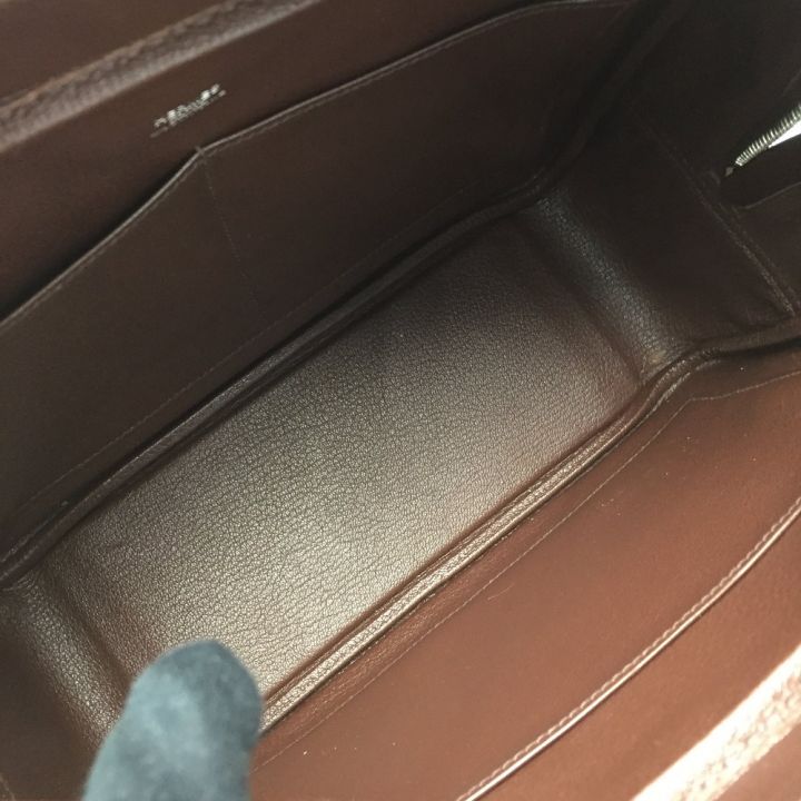 HERMES エルメス プリュム28 □J刻印 ハンドバッグ ルージュアッシュ