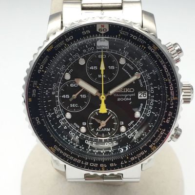 中古】 SEIKO セイコー パイロットアラーム クロノグラフ 7T62-0EB0 