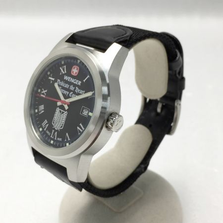  WENGER 進撃の巨人コラボ 調査兵団モデル 限定生産 7280X ブラック クォーツ メンズ 腕時計
