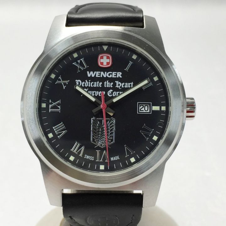 WENGER 進撃の巨人コラボ 調査兵団モデル 限定生産 7280X ブラック クォーツ メンズ 腕時計｜中古｜なんでもリサイクルビッグバン