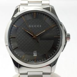 ☆☆ GUCCI グッチ Gタイムレス  126.4 ブラウン メンズ クォーツ 腕時計 Bランク