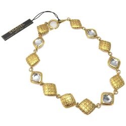 ☆☆ CHANEL シャネル マトラッセ ひし型 ストーン ネックレス GP ヴィンテージ 箱有 Bランク