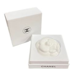 ☆☆ CHANEL シャネル カメリア ペーパーウエイト アロマプレート ホワイト ノベルティ 箱有 Sランク