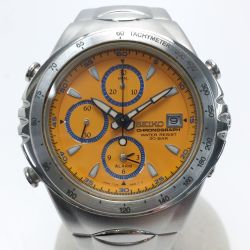 ☆☆ SEIKO セイコー マッキナ スポルディーバ クロノグラフ 7T32-6J00 オレンジ クォーツ メンズ 腕時計 Bランク