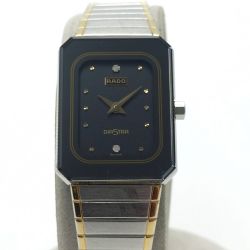 ☆☆ RADO ラドー ダイヤスター 2Pダイヤ V2200 153.1016.3 ブラック クォーツ レディース 腕時計 Cランク