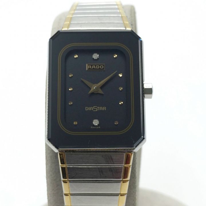 RADO ラドー ダイヤスター 2Pダイヤ V2200 153.1016.3 ブラック クォーツ レディース 腕時計｜中古｜なんでもリサイクルビッグバン